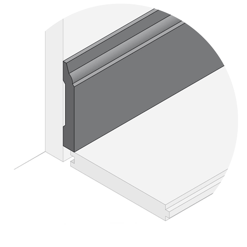 White Primed Baseboard/Wall Base Type 1